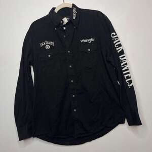 Jack Daniel’s Men’s Western Snap Button Shirt – Black – Size L